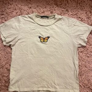 Brandy Melville - T-Shirt with Butterfly Patch